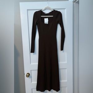 Zara brown sweater dress. Never worn, tags attached!